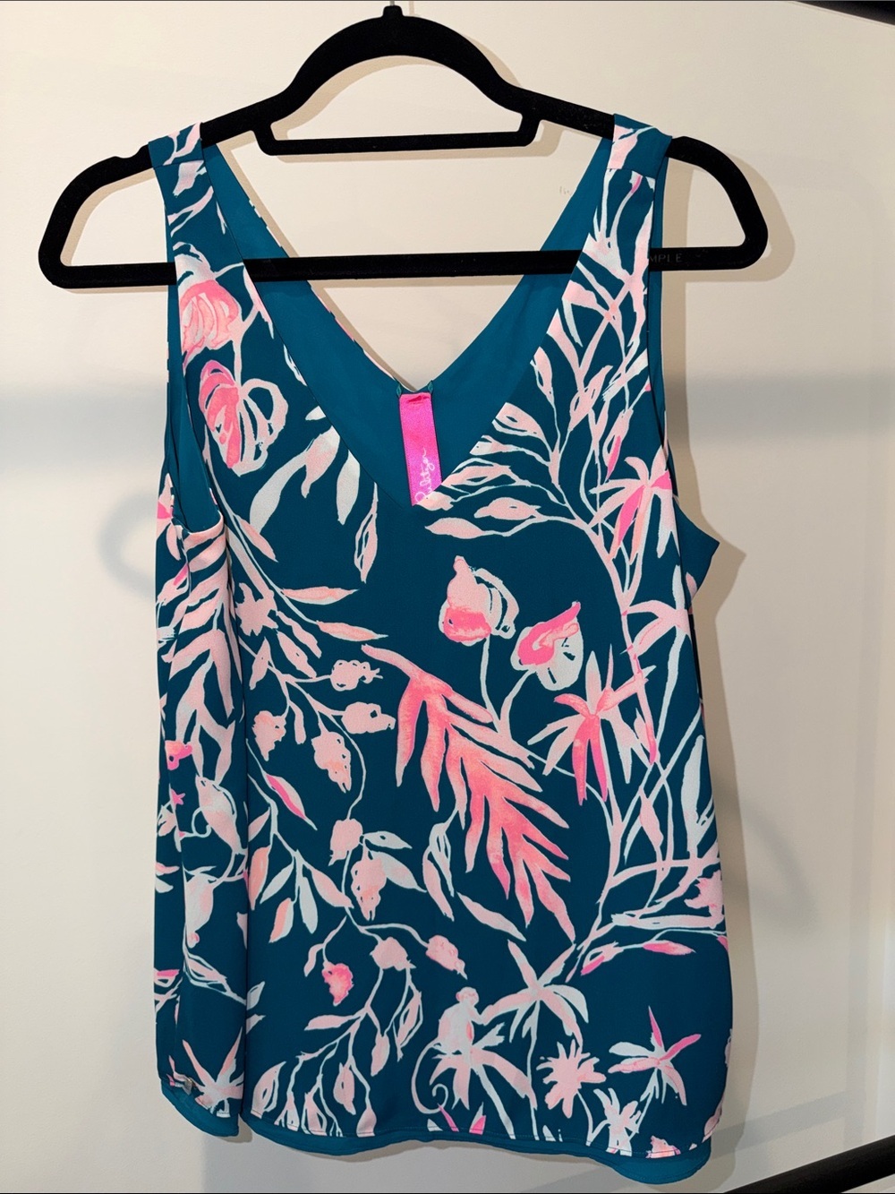 Lilly Pulitzer Teal V-Neck Reversible Tank